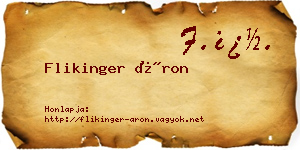 Flikinger Áron névjegykártya